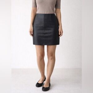 BB Dakota Black Genuine Leather Mini Skirt | Fully Lined | Zip Back | SZ S